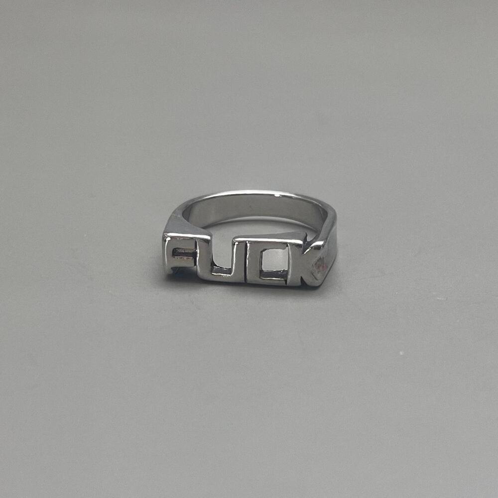 Vintage silver fck ring these